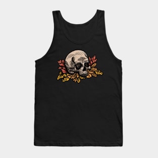 the skull and leaf Tank Top